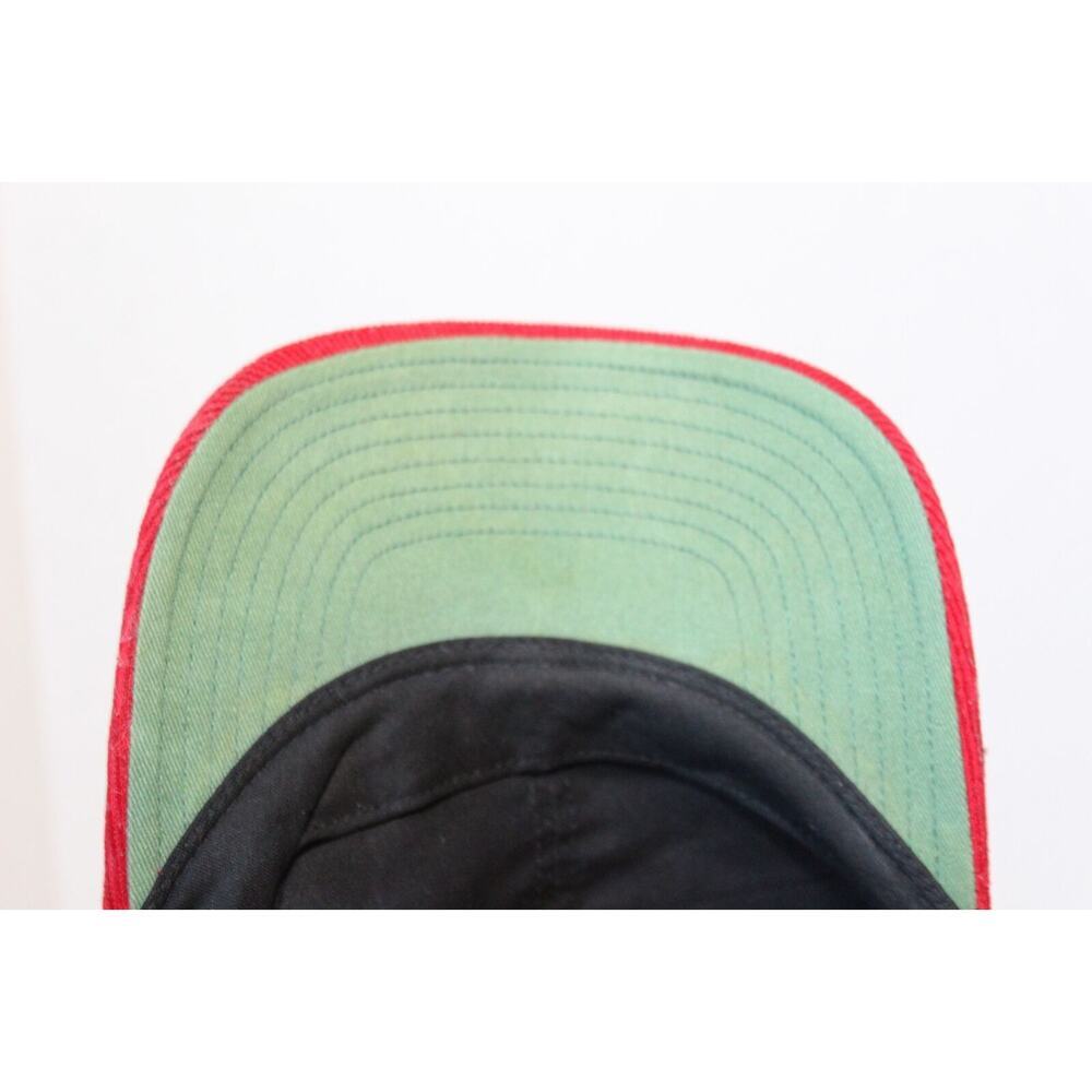 VTG NIKE Y2K Corduroy Baseball Hat Red Cap Silver Center Swoosh Check OS H12184 - Picture 7 of 7